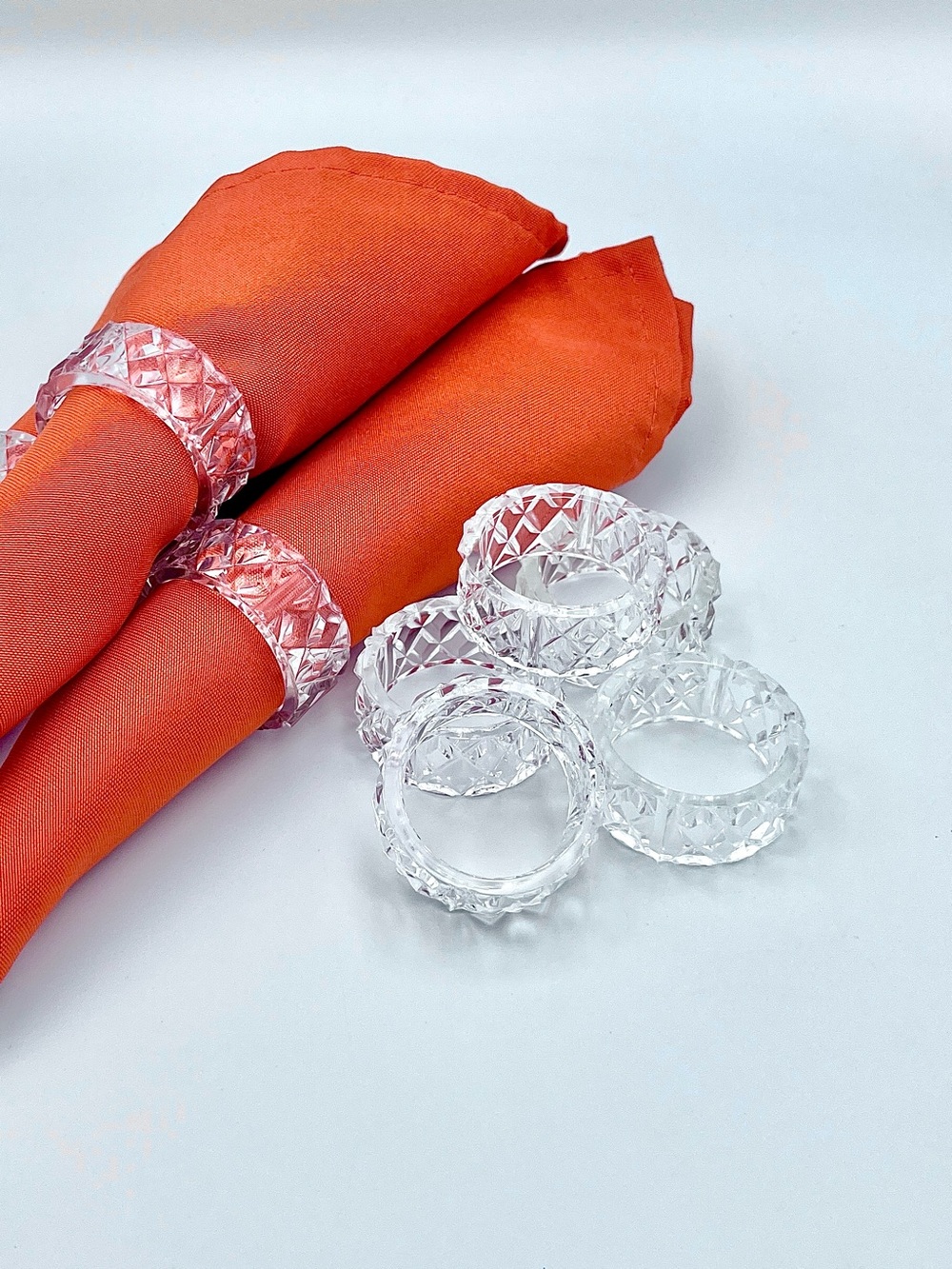 VTG Princess House Royal Highlights #831 Crystal Napkin Holder w 8 Napkin Rings - Picture 9 of 14